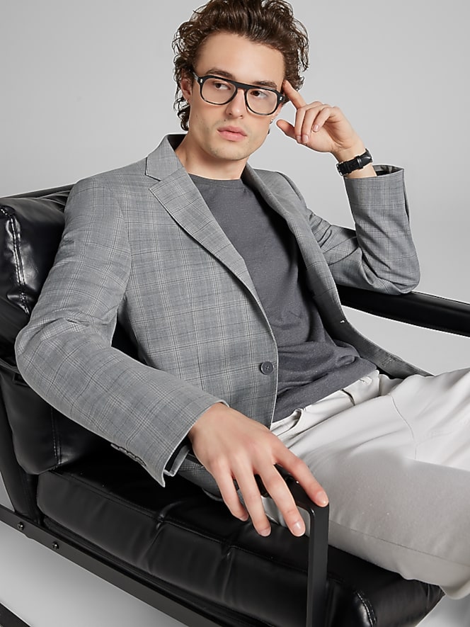 Calvin Klein Slim Fit Plaid Suit