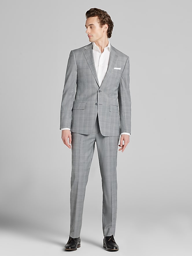 Calvin Klein Slim Fit Plaid Suit