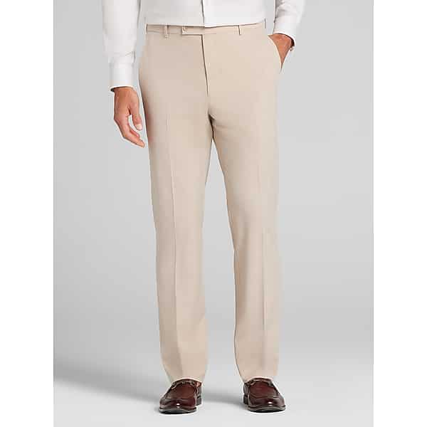 Egara Big & Tall Classic Fit Men's Suit Pants Tan Solid - Size: 44W x 32L