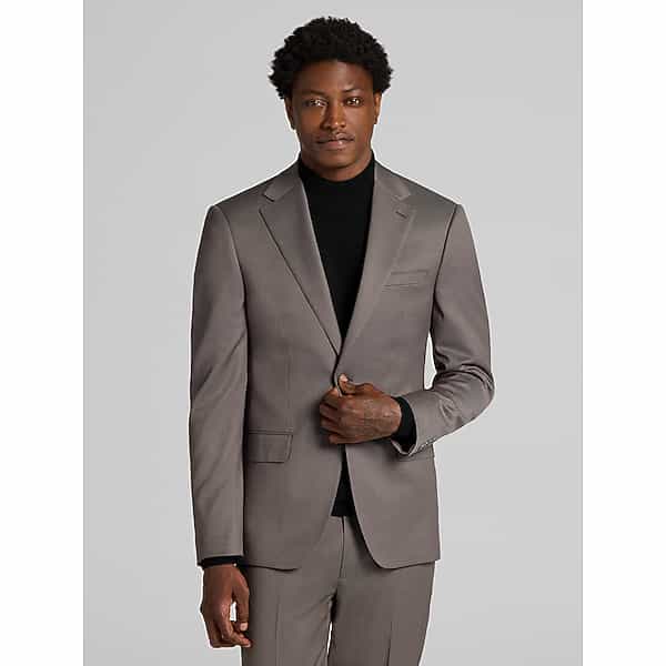 Calvin Klein Slim Fit Men's Suit Jacket Lt Brown Solid - Size: 38 Long