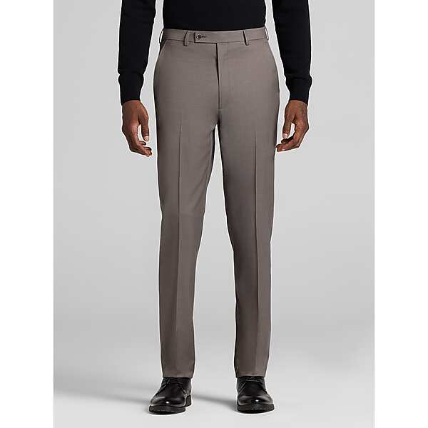 Calvin Klein Slim Fit Men's Suit Pants Lt Brown Solid - Size: 36W x 34L