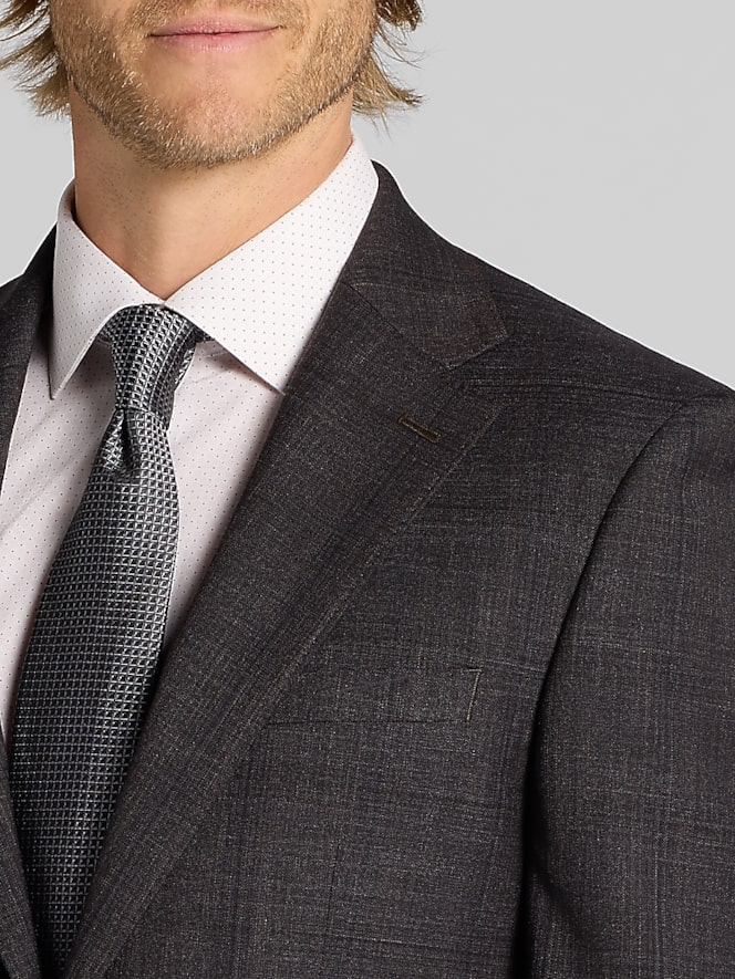 Calvin Klein Slim Fit Plaid Suit Jacket, Dk Brown Plaid - Image 2 of 7