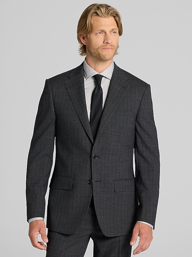Calvin Klein X-Fit Slim Fit Basic Stripe Sport Coat Dk Grey Stripe