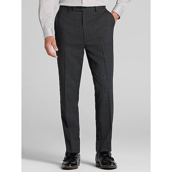 Calvin Klein Slim Fit Stripe Men's Suit Pants Dk Grey Stripe - Size: 33W x 30L
