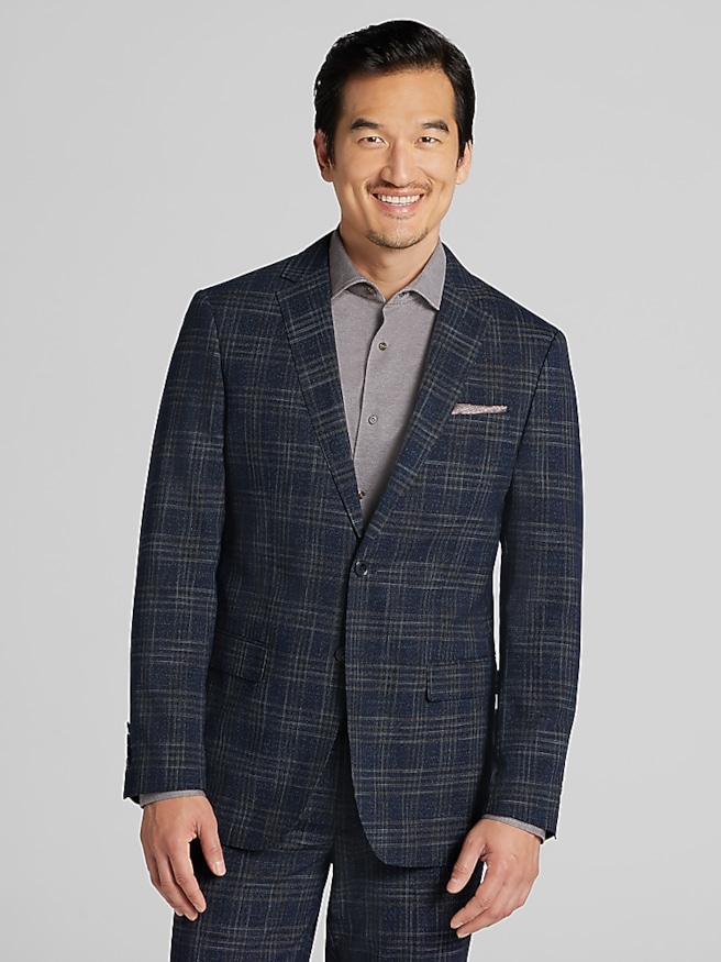 Wilke-Rodriguez Slim Fit Plaid Suit Navy Plaid