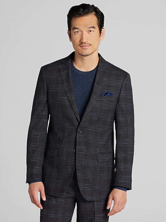 Wilke-Rodriguez Slim Fit Plaid Suit Graphite Plaid