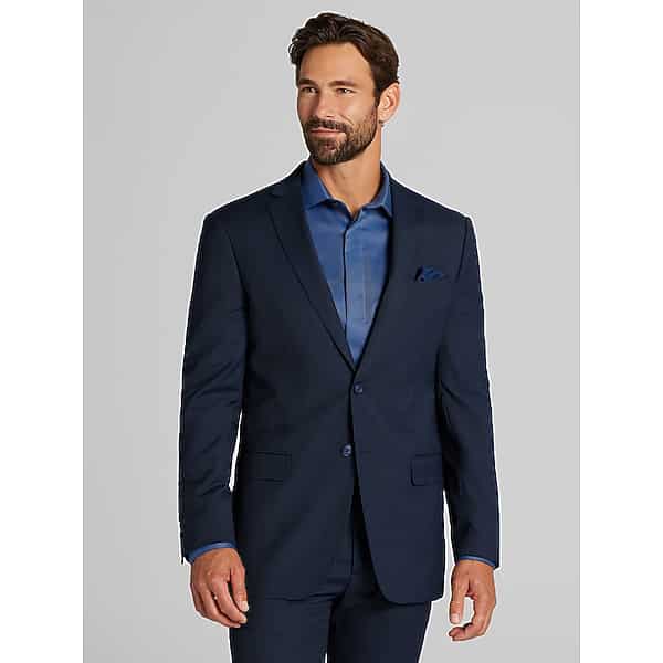 Wilke-Rodriguez Men's Slim Fit Tic Pattern Suit Blue Tic - Size: 38 Regular