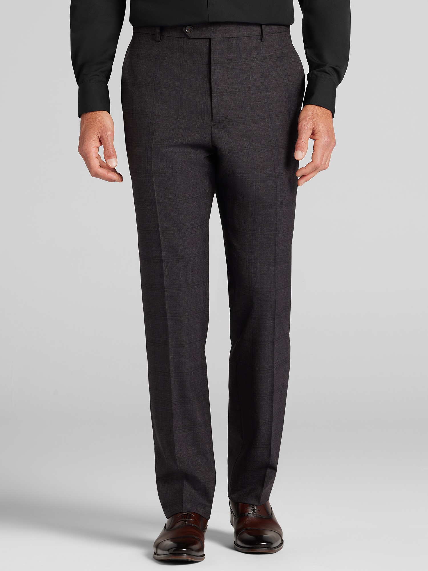 Pronto Uomo Platinum Modern Fit Suit Pants, Chocolate Windowpane