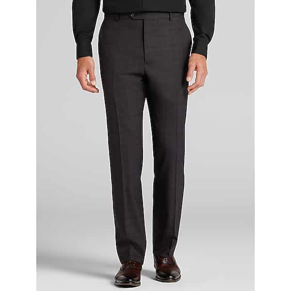 Pronto Uomo Platinum Men's Modern Fit Plaid Suit Pants Chocolate Windowpane - Size: 40W x 30L - Only Available at Men's Wearhouse