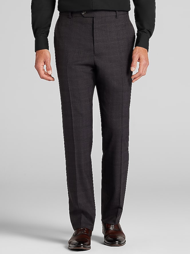 Pronto Uomo Platinum Modern Fit Plaid Suit Pants