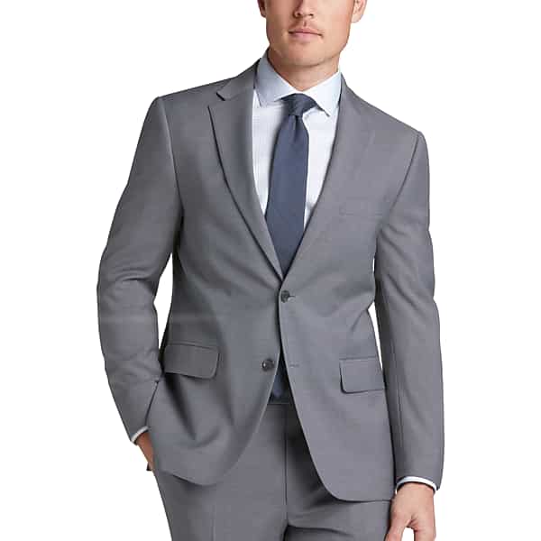 Tommy Hilfiger Big & Tall Modern Fit Men's Suit Jacket Med Gray Solid - Size: 56 Long