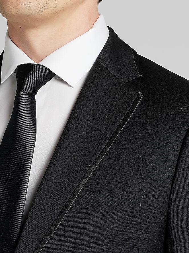 Calvin Klein Slim Fit Satin Edged Notch Lape Wool Tuxedo Jacket