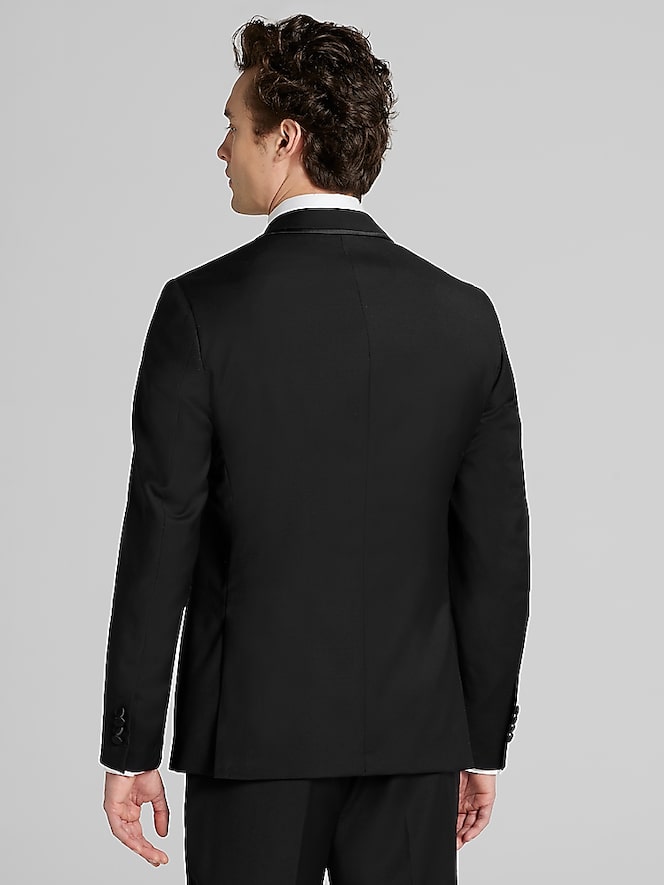 Calvin Klein Slim Fit Satin Edged Notch Lape Wool Tuxedo Jacket