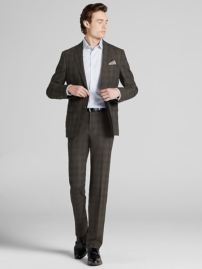 JOE Joseph Abboud Slim Fit Plaid Suit Jacket, Brown Plaid - Image 5 of 7