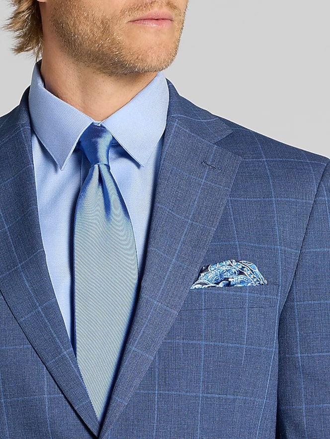 Dkny Modern Fit Windowpane Suit