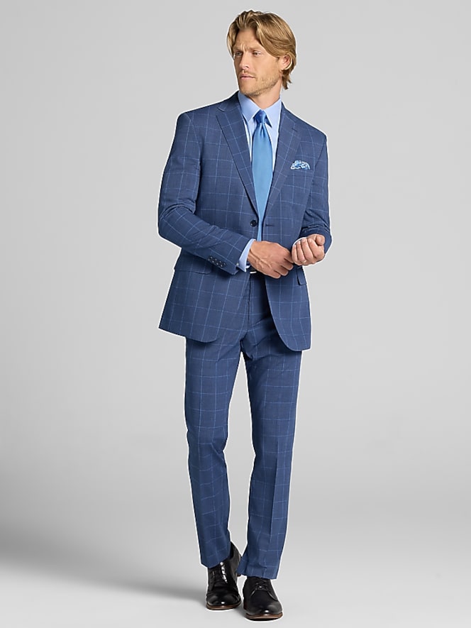Dkny Modern Fit Windowpane Suit