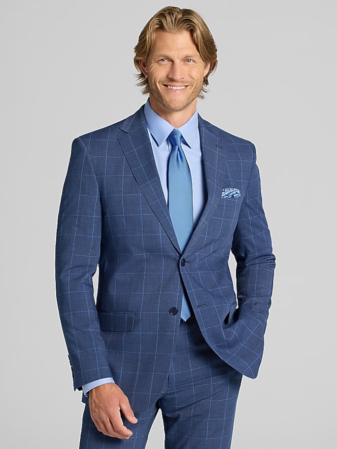 Dkny Modern Fit Windowpane Suit