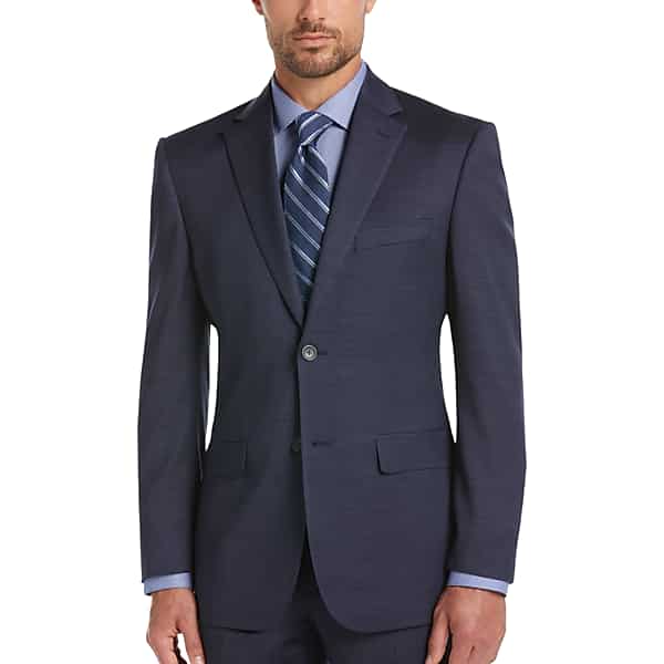 Awearness Kenneth Cole Executive Fit Wool Blend Men's Suit Jacket Blue/Postman - Size: 50 Short TMW3G2J50114