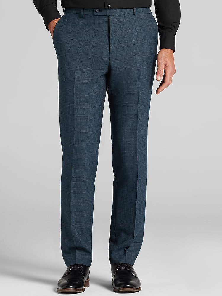 green plaid dress pants Lars Amadeus Men's Green Plaid Business Pants Regular Fit Formal Checked  Trousers 28 Bright Green Red at Amazon Men's Clothing store