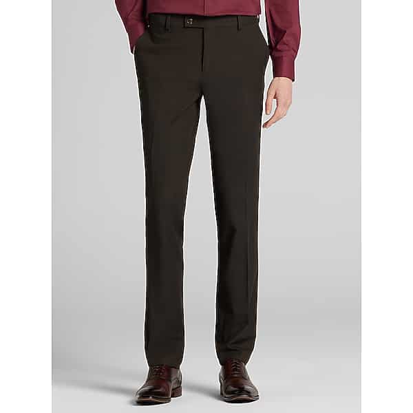 Egara Skinny Fit Men's Suit Pant Chocolate - Size: 30W x 32L