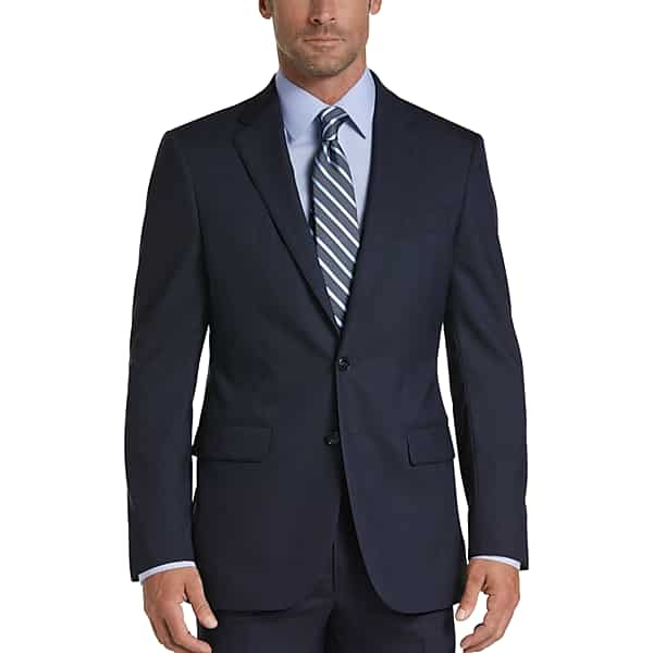 Joseph Abboud Modern Fit Wool Men's Suit Jacket Blue Tic - Size: 50 Extra Long TMW3H6N50470