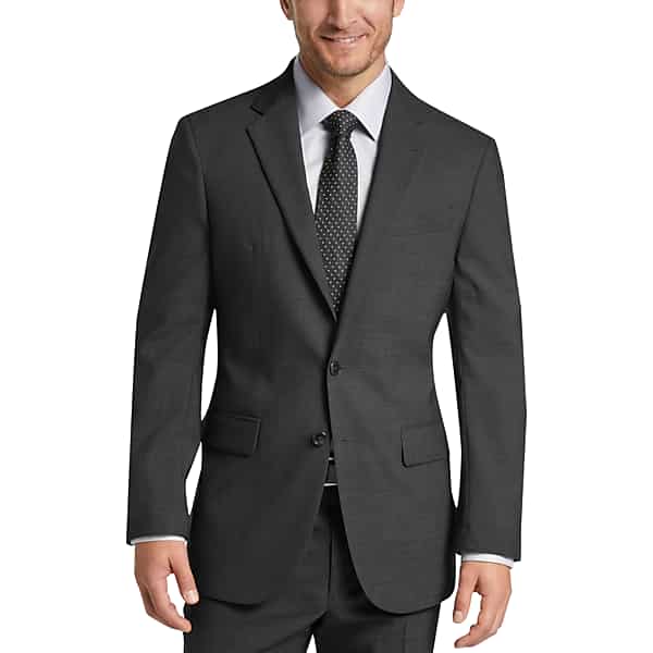 Joseph Abboud Modern Fit Wool Men's Suit Jacket Charcoal Tic - Size: 46 Short TMW3H6M46175