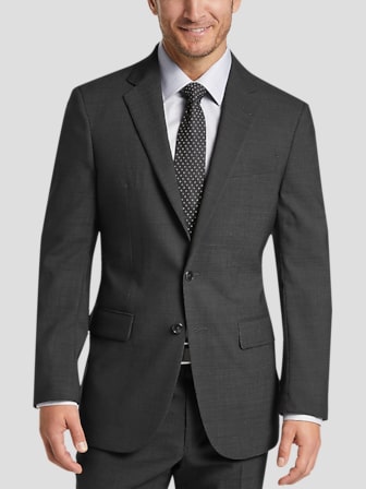 Joseph abboud charcoal gray twill modern fit topcoat sales