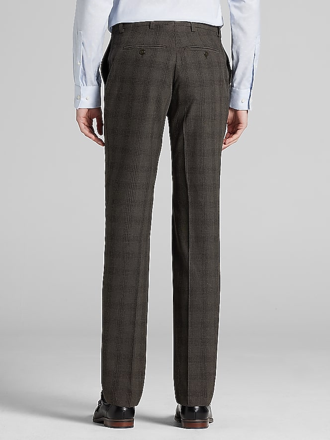 JOE Joseph Abboud Slim Fit Suit Pants, Brown Plaid - Image 2 of 2