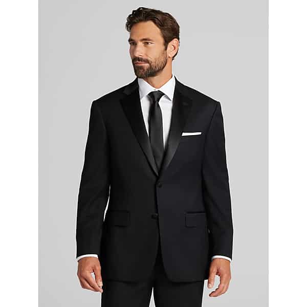Awearness Kenneth Cole Big & Tall Men's CHILLFLEX Modern Fit Tuxedo Coat Black - Size: 50 Long