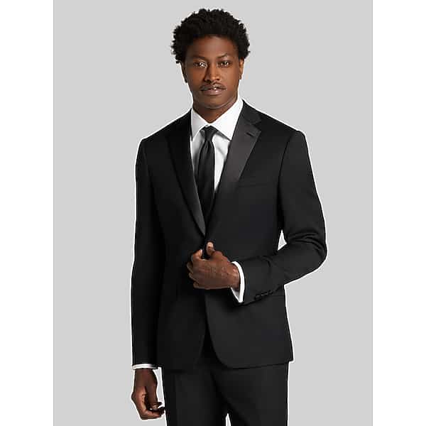 Awearness Kenneth Cole Men's Slim Fit Tuxedo Jacket Black - Size: 46 Long