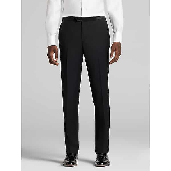Awearness Kenneth Cole Men's CHILLFLEX Slim Fit Tuxedo Pants Black - Size: 32W x 30L