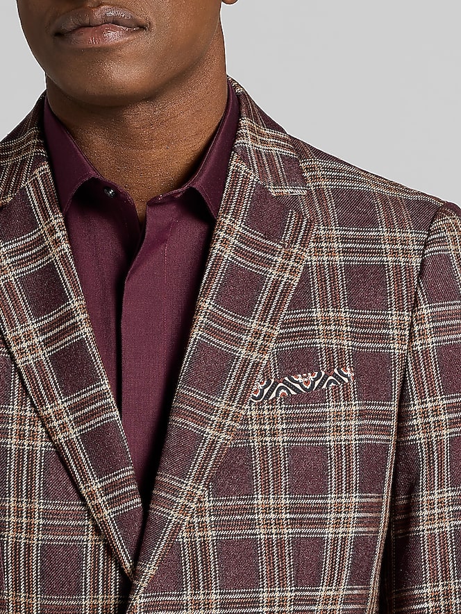 Paisley &Amp; Gray Modern Fit Plaid Suit