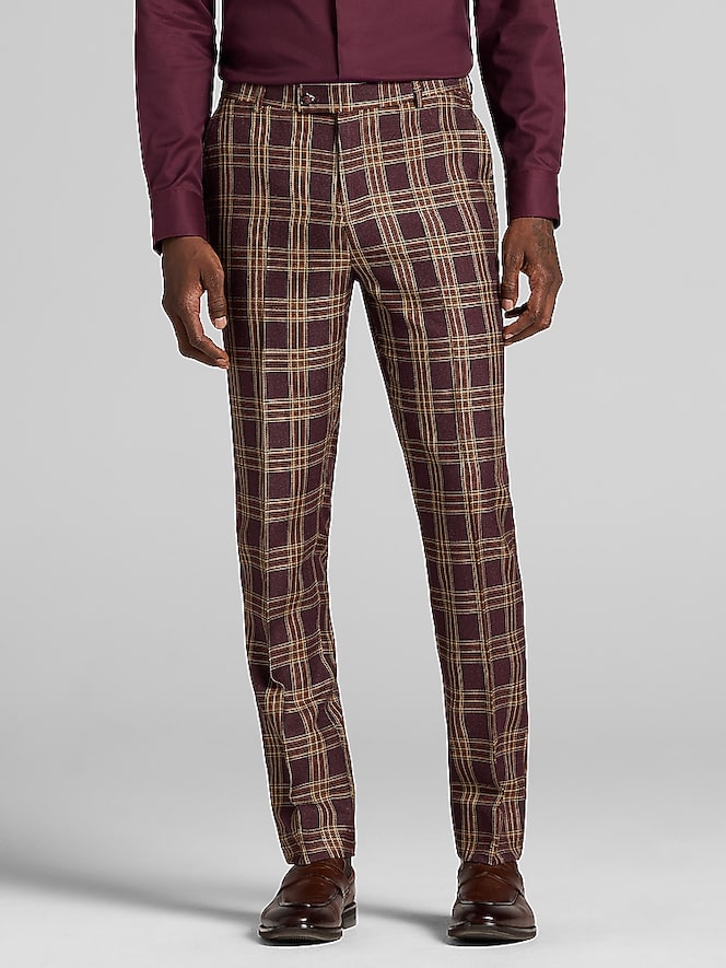 Paisley &Amp; Gray Modern Fit Plaid Suit