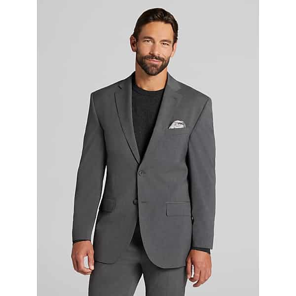 Wilke-Rodriguez Men's Modern Fit Suit Charcoal - Size: 40 Long