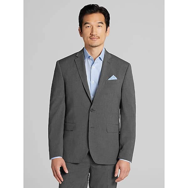 Wilke-Rodriguez Big & Tall Men's Slim Fit Suit Charcoal - Size: 50 Long
