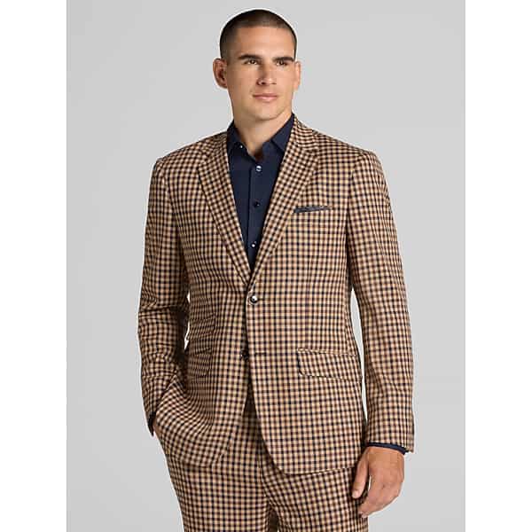 Paisley & Gray Big & Tall Men's Modern Fit Suit Burg Navy Tan - Size: 54 Regular