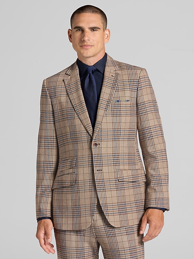 Paisley &Amp; Gray Modern Fit Plaid Suit