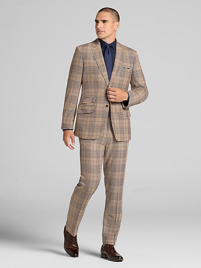 Paisley &Amp; Gray Modern Fit Plaid Suit