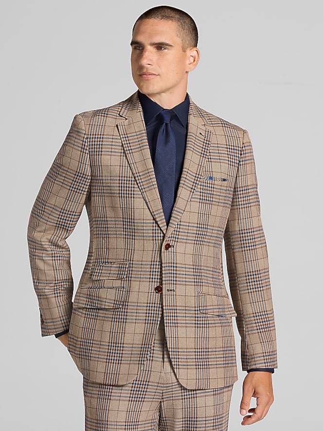Paisley &Amp; Gray Modern Fit Plaid Suit