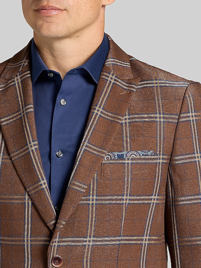 Paisley &Amp; Gray Modern Fit Plaid Suit