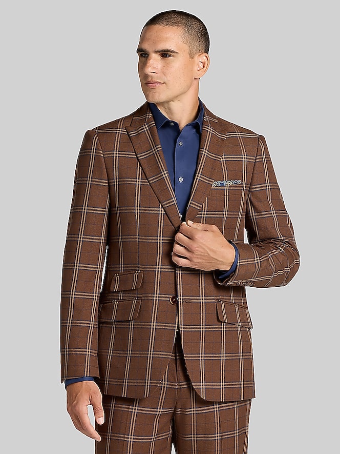 Paisley &Amp; Gray Modern Fit Plaid Suit