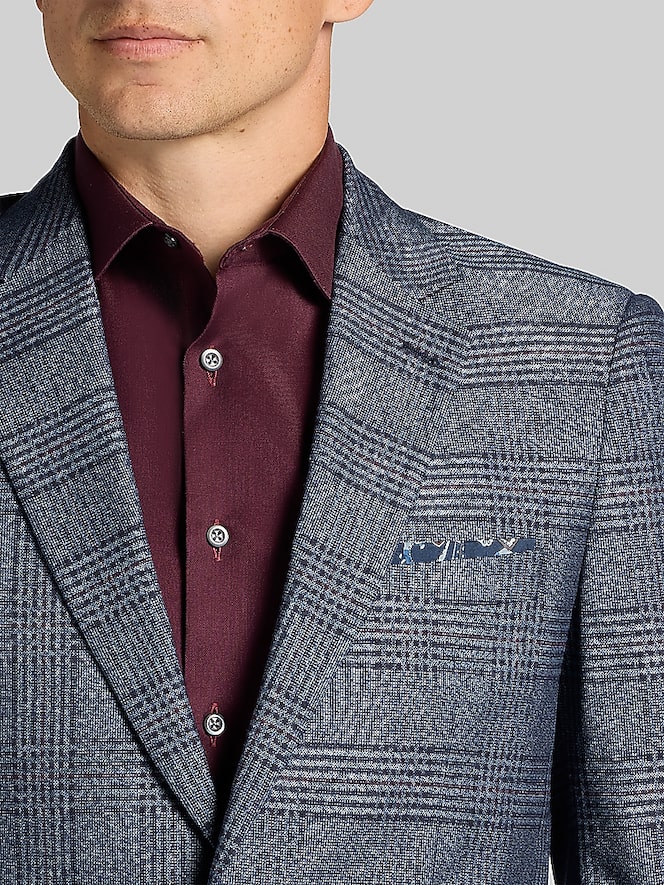 Paisley &Amp; Gray Modern Fit Plaid Suit