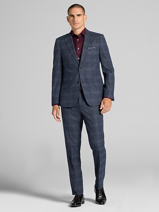 Paisley &Amp; Gray Modern Fit Plaid Suit