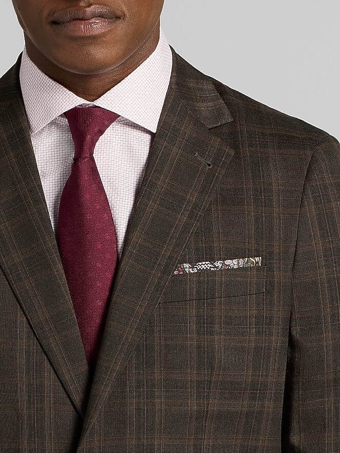 Paisley &Amp; Gray Modern Fit Plaid Suit