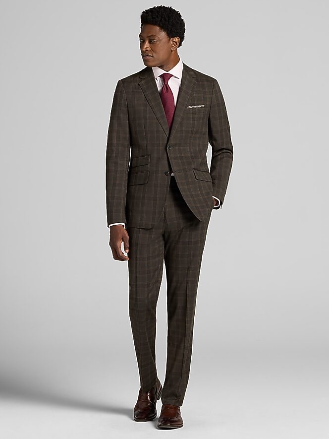 Paisley &Amp; Gray Modern Fit Plaid Suit