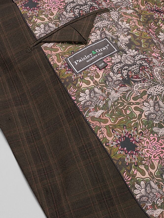 Paisley &Amp; Gray Modern Fit Plaid Suit