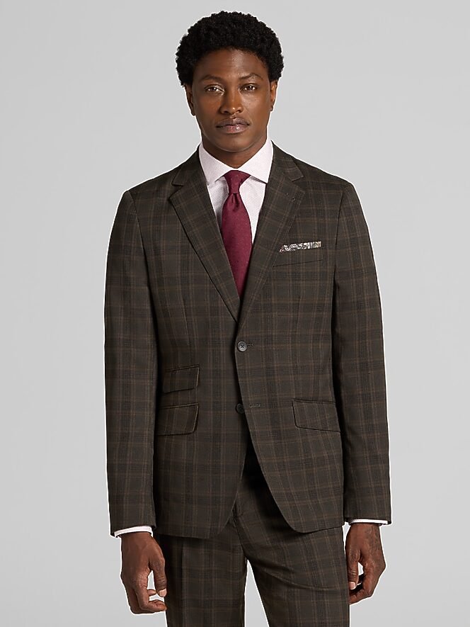 Paisley &Amp; Gray Modern Fit Plaid Suit