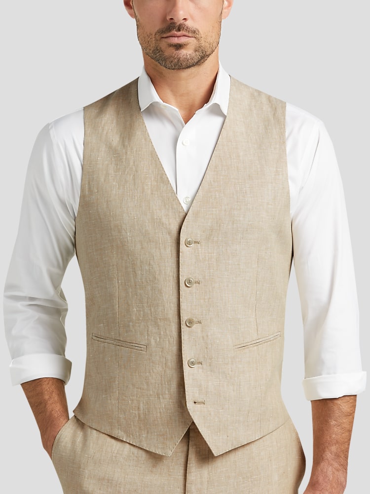 Joseph Abboud Modern Fit Linen Vest | Men's | Moores Clothing