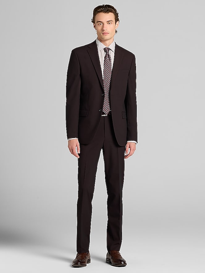 DKNY Modern Fit Suit, Dark Berry Neat - Image 6 of 9