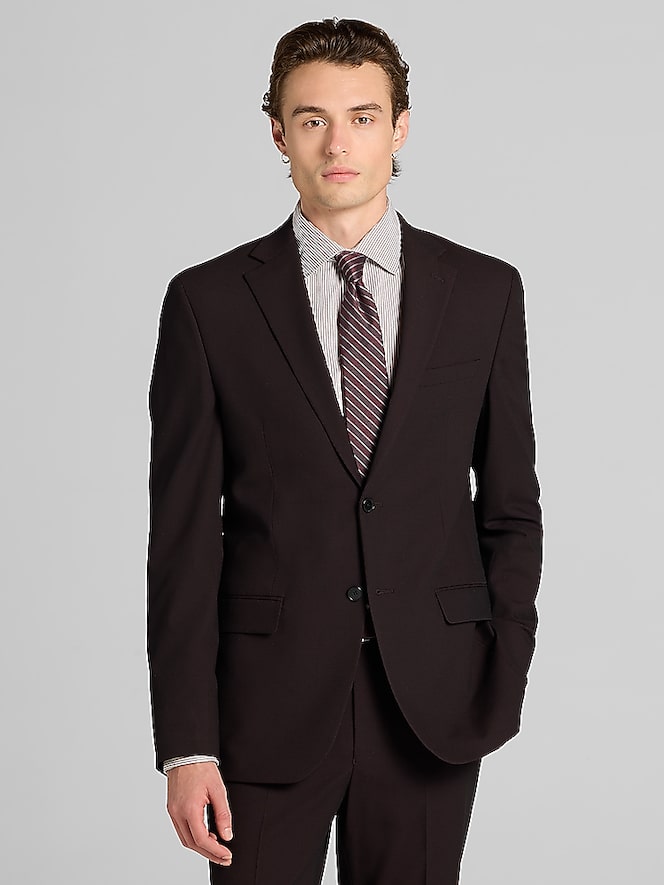 DKNY Modern Fit Suit, Dark Berry Neat - Image 1 of 9